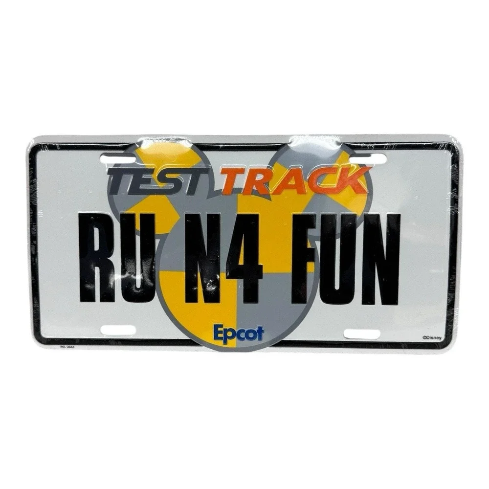 Walt Disney Test Track Mickey Epcot RU N4‎ FUN License Plate Sealed